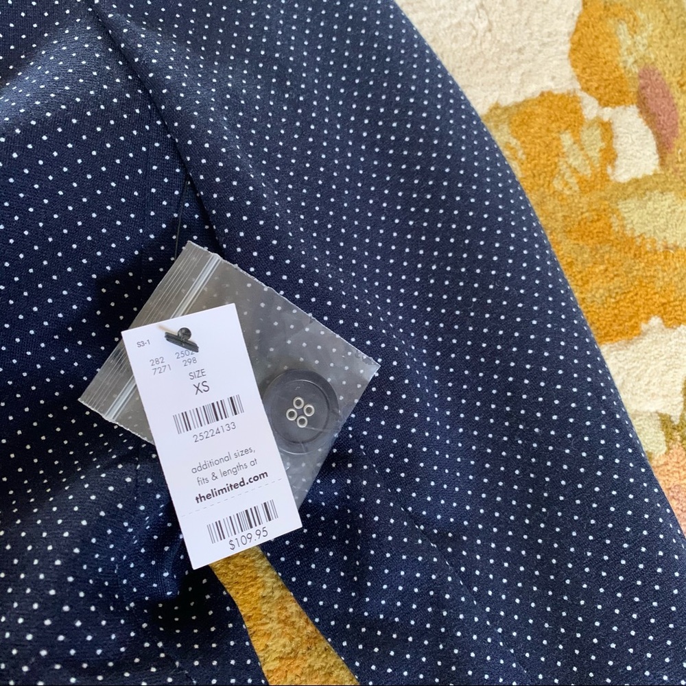 NWT The Limited Navy Polka Dot Blazer Size XS - Picture 4 of 4